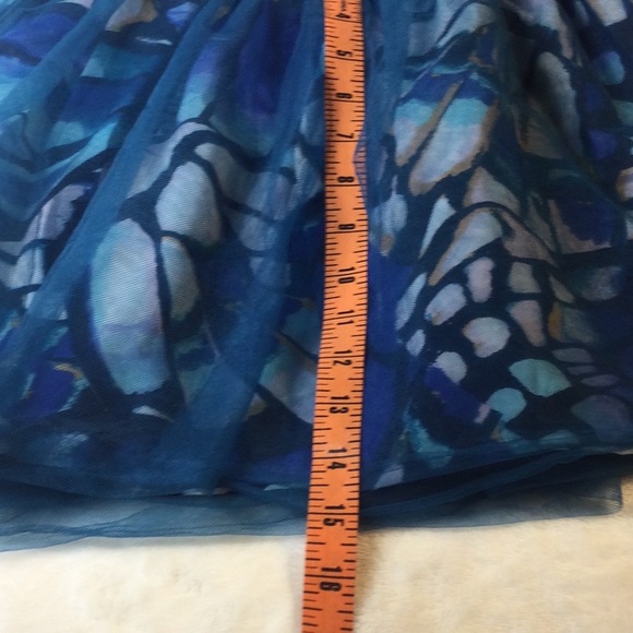 🌼 GYMBOREE 🌼 multi color Print Skirt w/ Sheer Blue Mesh Covering girls 5 - Picture 11 of 13